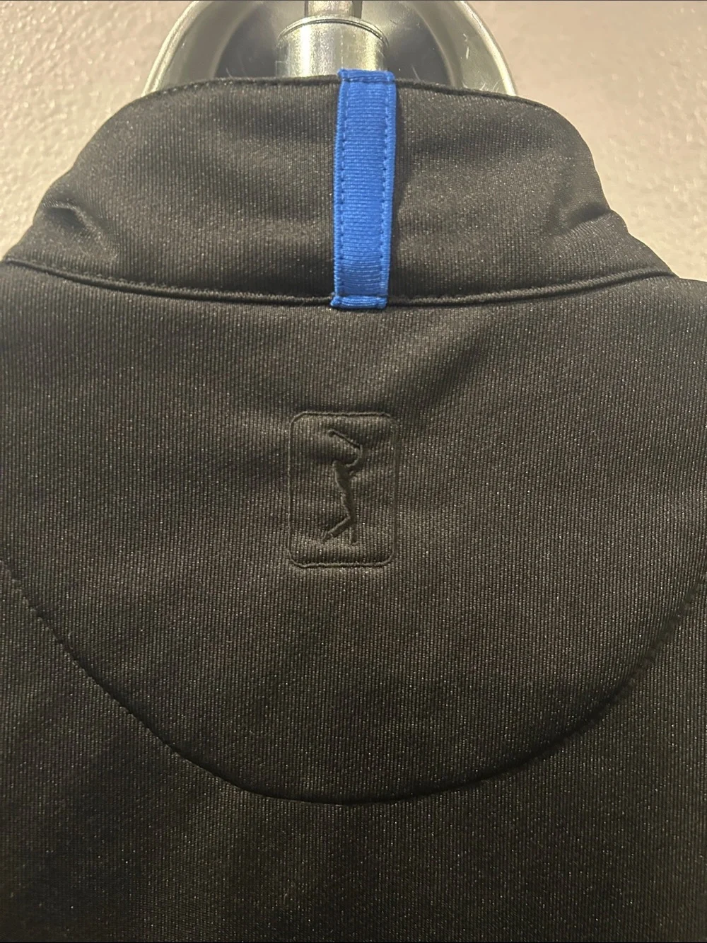 PGA Tour Black Jacket with Blue Shoulder Panels - Lightweight Zip